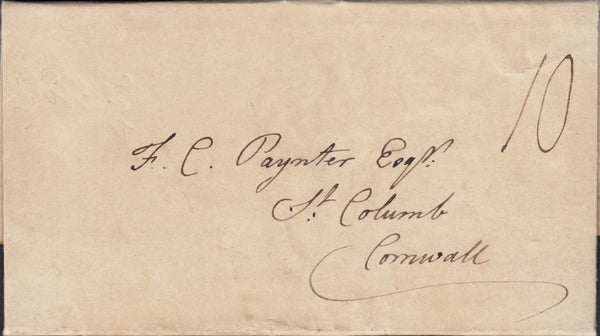 111375 - 1835 WEYMOUTH/"TOO LATE" HAND STAMP (DT689).