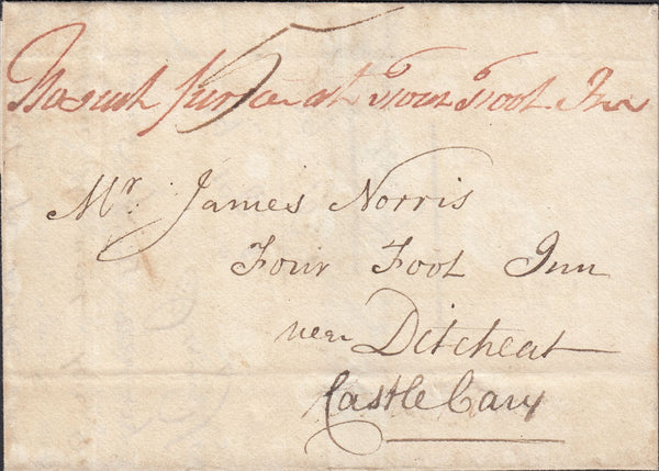 111406 - 1829 DORSET/"SHERBORNE" HAND STAMP (DT517)/UNDELIVERED MAIL.