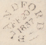 111408 - 1837 MOURNING ENVELOPE/DORSET/"TOO LATE" HAND STAMP (DT63).