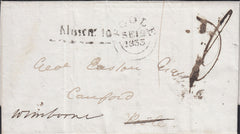 111422 - 1833 DORSET/MISSENT MAIL SHAFTESBURY TO POOLE TO WIMBORNE/"MISSENT TO" HAND STAMP (DT397).