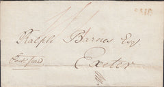 111434 - 1820 DORSET/"PAID" HAND STAMP OF DORCHESTER (DT263).