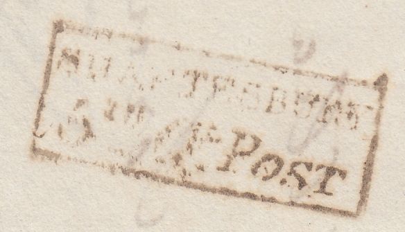 111436 - 1829 DORSET/"SHAFTESBURY 5" CLAUSE POST" HAND STAMP (DT472).