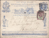 111468 - 1890 PENNY POSTAGE JUBILEE/1D BLUE ENVELOPE LONDON TO GERMANY.