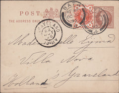 111491 - 1895 POST CARD BATH TO HOLLAND.