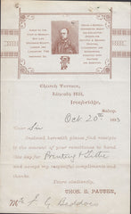 111534 - 1893 PAIR OF BANKING RECEIPTS WITH LETTER.