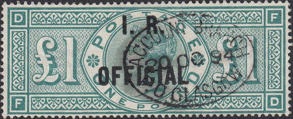111543 - 1892 £1 GREEN "I.R. OFFICIAL" (SG016).
