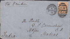111553 - 1876 MAIL LONDON TO INDIA/8D ORANGE (SG156).