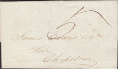 111556 - 1827 BRISTOL/"TOO LATE" HAND STAMP (BS188).