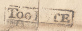 111558 - 1830 GLOS/"TOO LATE" HAND STAMP OF CHELTENHAM (GL182).