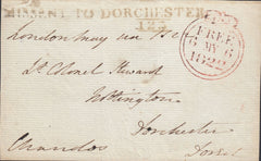 111604 - 1822 FRONT LONDON TO NOTTINGTON DORSET MISSENT TO DORCHESTER.