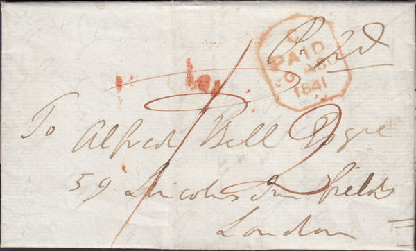 111608 - 1841 DORSET/"CORFE-CASTLE" HAND STAMP IN RED (DT164).