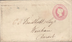 111629 - 1849 1D PINK SHERBORNE TO WAREHAM, UNCANCELLED/"CHETNOLE" UDC.