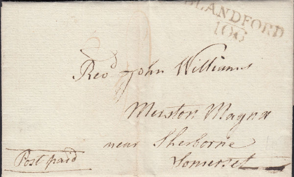 111670 - 1820 DORSET/"BLANDFORD 106" MILEAGE MARK (DT43).