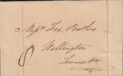 111700 - 1829 DORSET/"BRIDPORT" HAND STAMP MILEAGE REMOVED (DT108).