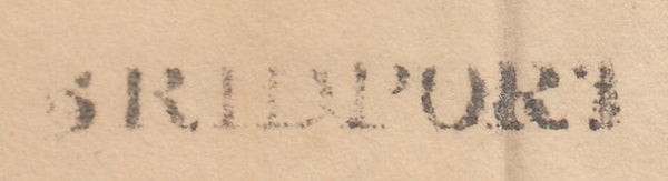 111700 - 1829 DORSET/"BRIDPORT" HAND STAMP MILEAGE REMOVED (DT108).