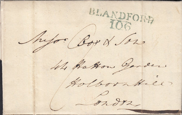 111702 - 1820 DORSET/"BLANDFORD 106" MILEAGE MARK (DT41).