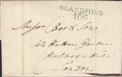 111702 - 1820 DORSET/"BLANDFORD 106" MILEAGE MARK (DT41).