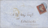 111705 - 1853 BLUE "873" NUMERAL OF WEYMOUTH ON COVER (SPEC B1xb CAT £750).