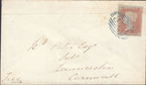 111707 - 1850 "873" NUMERAL OF WEYMOUTH IN BLUE ON COVER (SPEC B1xb CAT £750).