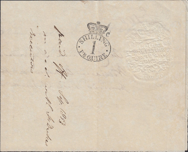 111708 - 1848 MAIL SHERBORNE TO STURMINSTER NEWTON/PROMISSORY NOTE/WAFER SEAL.