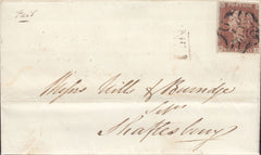 111709 - 1841 BLANDFORD PENNY POST/BLANDFORD MALTESE CROSS.