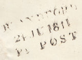 111709 - 1841 BLANDFORD PENNY POST/BLANDFORD MALTESE CROSS.