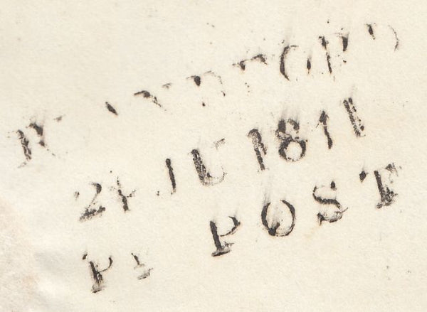 111709 - 1841 BLANDFORD PENNY POST/BLANDFORD MALTESE CROSS.