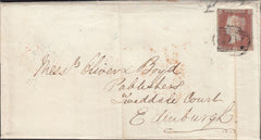 111714 - 1850 MAIL SHERBORNE TO EDINBURGH WITH VERY FINE ILLUSTRATED ADVERTISING "SHERBORNE JOURNAL".