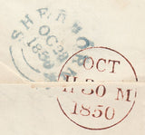 111714 - 1850 MAIL SHERBORNE TO EDINBURGH WITH VERY FINE ILLUSTRATED ADVERTISING "SHERBORNE JOURNAL".