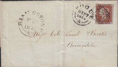 111719 - 1844 "624" NUMERAL OF POOLE ON COVER TO BASINGSTOKE.