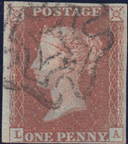 111750 1841 1D WHITEHAVEN DISTINCTIVE MALTESE CROSS/1D RED PL.XI (SG7)(LA).