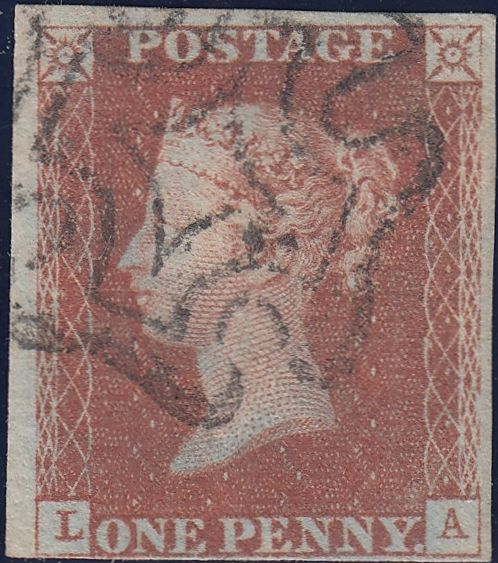 111750 1841 1D WHITEHAVEN DISTINCTIVE MALTESE CROSS/1D RED PL.XI (SG7)(LA).