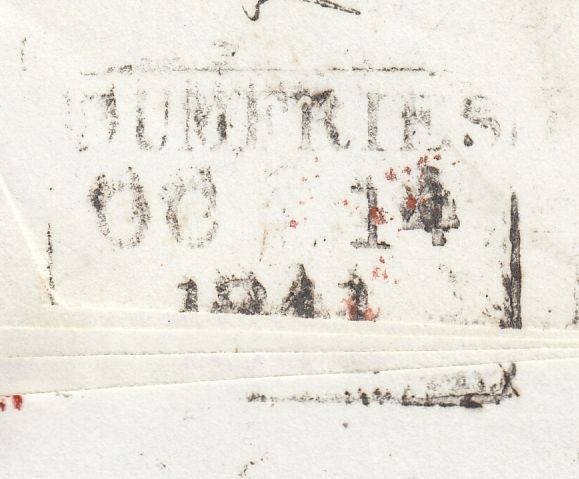 111765 - 1D RED PL.XI (SG7)(QD QE) ON COVER DUMFRIES TO EDINBURGH "MISSENT TO GLASGOW" HAND STAMP.