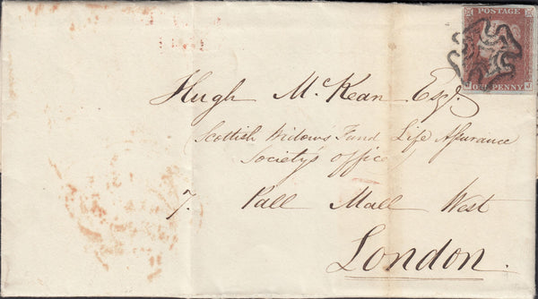 111768 - 1D RED PL.XI (SG7)(JJ) ON COVER EDINBURGH TO LONDON.