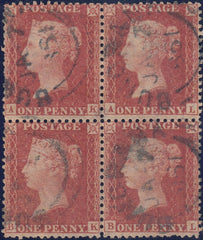 111840 - PL.52 USED BLOCK OF FOUR (AK AL BK BL)(SG40)/DARK BLUE CANCELLATIONS.