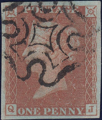 111979 - 1841 1D RED PL. ELEVEN (SG7)(QJ).