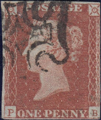 111992 - 1841 1D RED PL. ELEVEN (SG7)(PB).