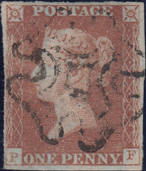 112002 - 1841 1D RED PL. ELEVEN (SG7)(PF).