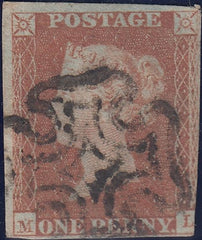 112051 - 1841 1D RED PL. ELEVEN (SG7)(ML).