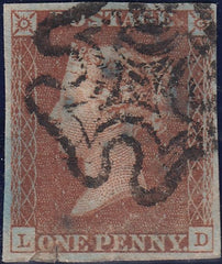 112055 - 1841 1D RED PL. ELEVEN (SG7)(LD).