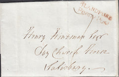 112114 - 1826 DORSET/'BLANDFORD PENNY POST' (DT54).