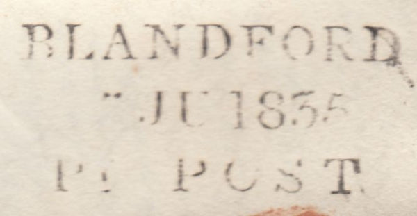 112120 - 1835 DORSET/'BLANDFORD PENNY POST' (DT56).