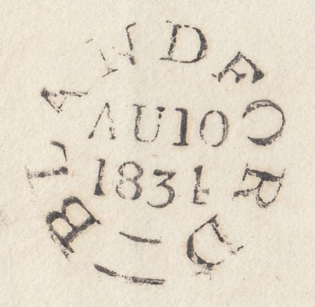 112121 - 1834 DORSET/'BLANDFORD PENNY POST' (DT54).