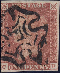 112148 - 1841 1D RED PL. ELEVEN (SG7)(CF).