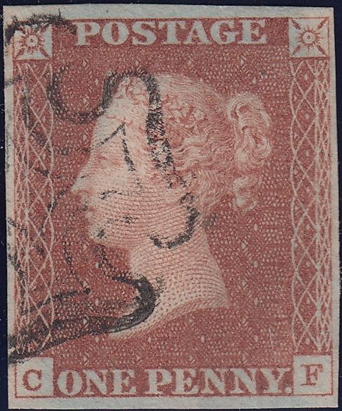 112151 - 1841 1D RED PL. ELEVEN (SG7)(CF).
