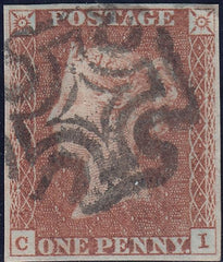 112157 - 1841 1D RED PL. ELEVEN (SG7)(CI).