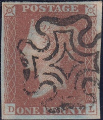 112191 - 1841 1D RED PL. ELEVEN (SG7)(DL).