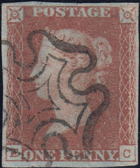 112198 - 1841 1D RED PL. ELEVEN (SG7)(EC).