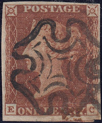 112199 - 1841 1D RED PL. ELEVEN (SG7)(EC).