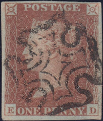 112201 - 1841 1D RED PL. ELEVEN (SG7)(ED).